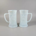 Federal Glass Iridescent Milk Glass Beer Steins (Pair) – Pearl Lustre, 1950s–60s Federal Glass