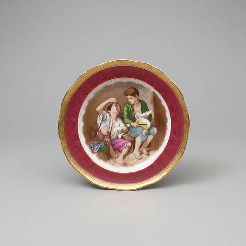 Antique Limoges Porcelain Plate — W.G. & Co. | Murillo's "Children Eating Grapes" | 10", c.1900–1932 W.G. & Co. Limoges