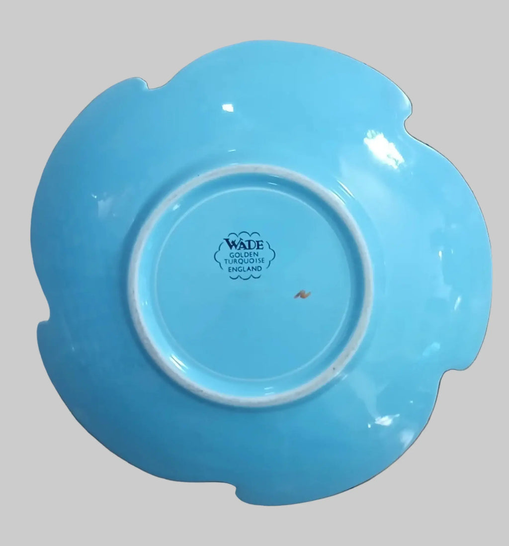 Wade England Golden Turquoise Bramble Ware Bowl – 7", 1950s British Ceramics Wade England