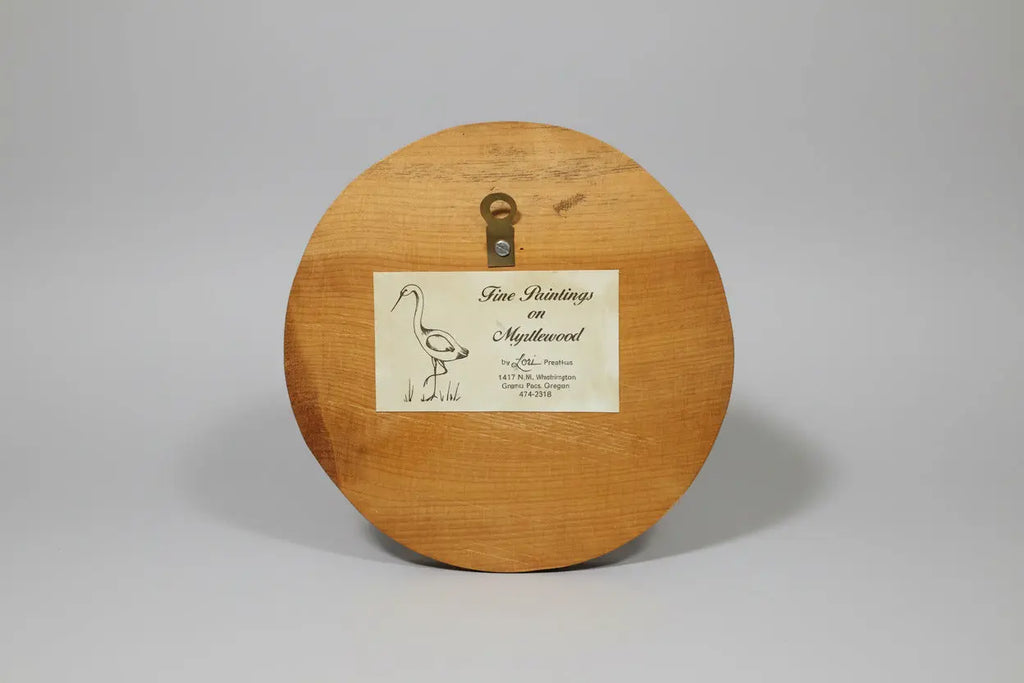 Lori Presthaus Hand-Painted Myrtlewood Bald Eagle Plaque – Pacific Northwest Vintage Art Lori Presthaus