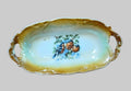 Antique German Butterscotch Lusterware Relish Dish – Hand-Painted Robins, c. Early 1900s Vintage Craze