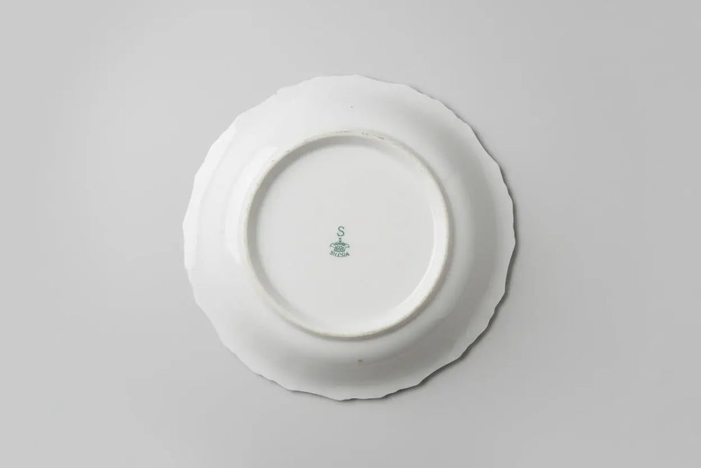 Antique Silesia Porcelain Lusterware Bowl – Kino Steinmann, Hand-Painted Robin, c. 1915–1928 Kino Steinmann