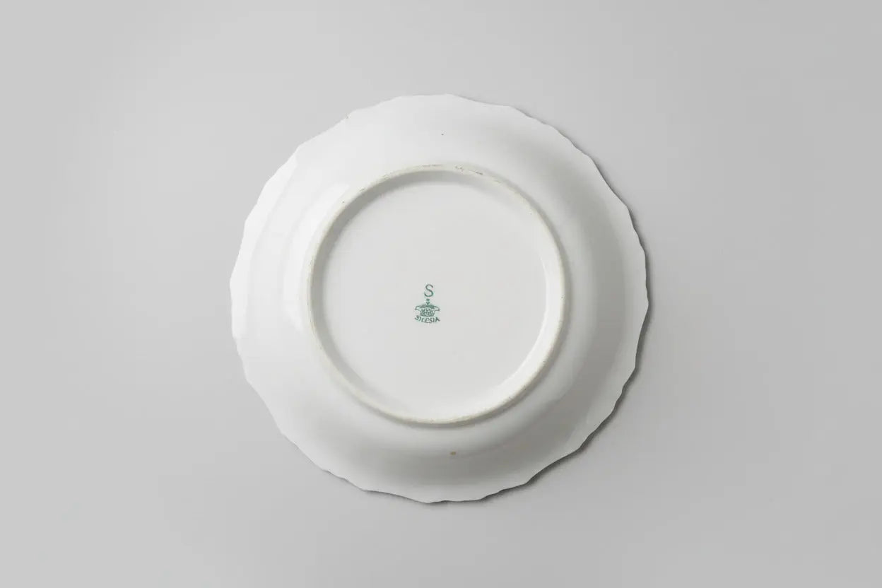 Antique Silesia Porcelain Lusterware Bowl – Kino Steinmann, Hand-Painted Robin, c. 1915–1928 Kino Steinmann