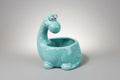 Vintage Brontosaurus Ceramic Planter – Blue-Green & Pink Polka Dots, 1970s–1980s Taiwan Taiwan