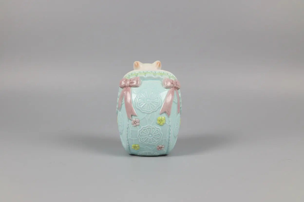 Vintage 1960s “Kitty in a Pram” Ceramic Piggy Bank – Whimsical Retro Collectible Vintage Craze