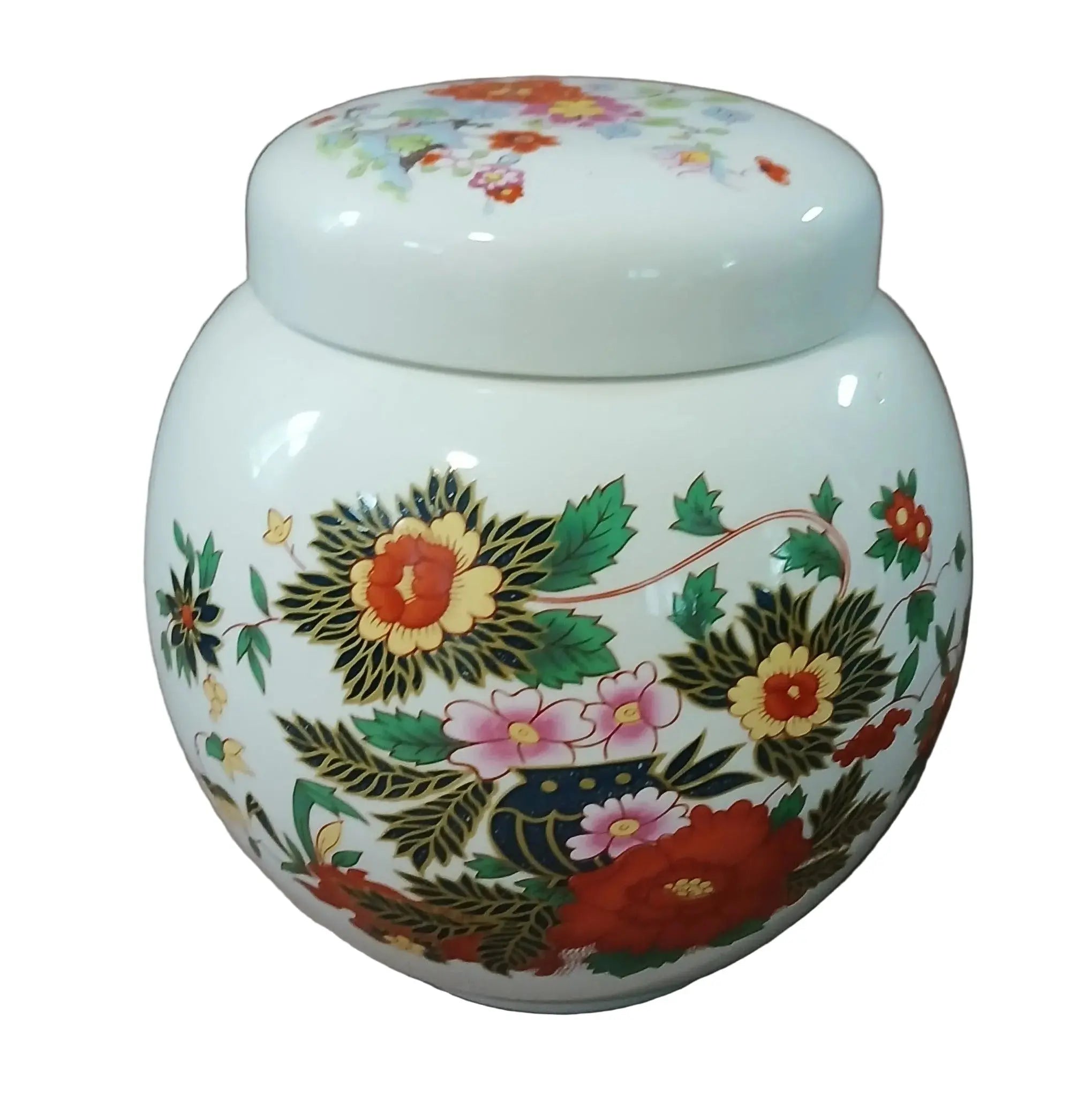Sadler England Indian Peony Ginger Jar – Ironstone, Model #3944, 1950s Sadler England