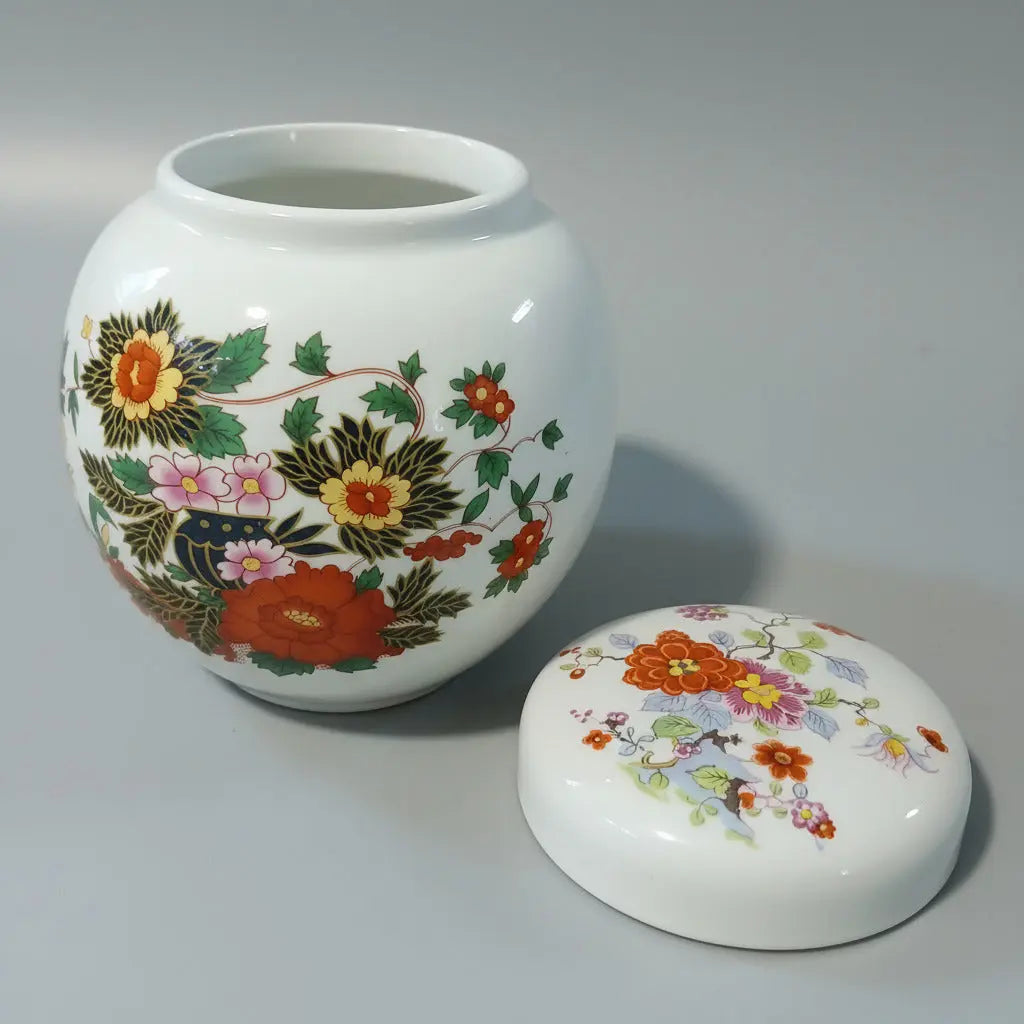 Sadler England Indian Peony Ginger Jar – Ironstone, Model #3944, 1950s Sadler England