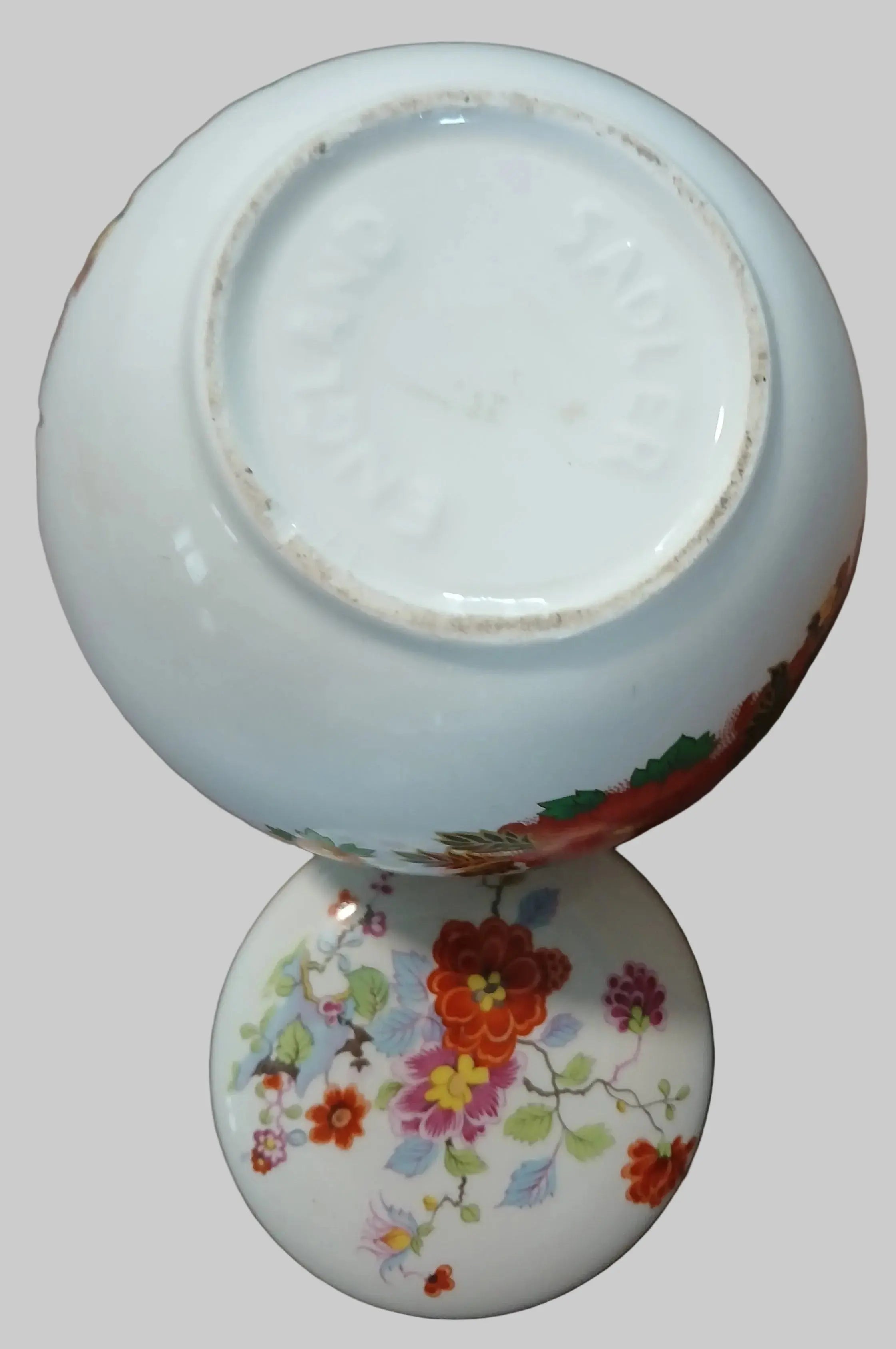 Sadler England Indian Peony Ginger Jar – Ironstone, Model #3944, 1950s Sadler England
