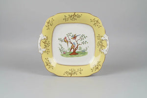Grosvenor China Square Sandwich Plate – Chelsea Birds Pattern #56 (1920s–1930s)