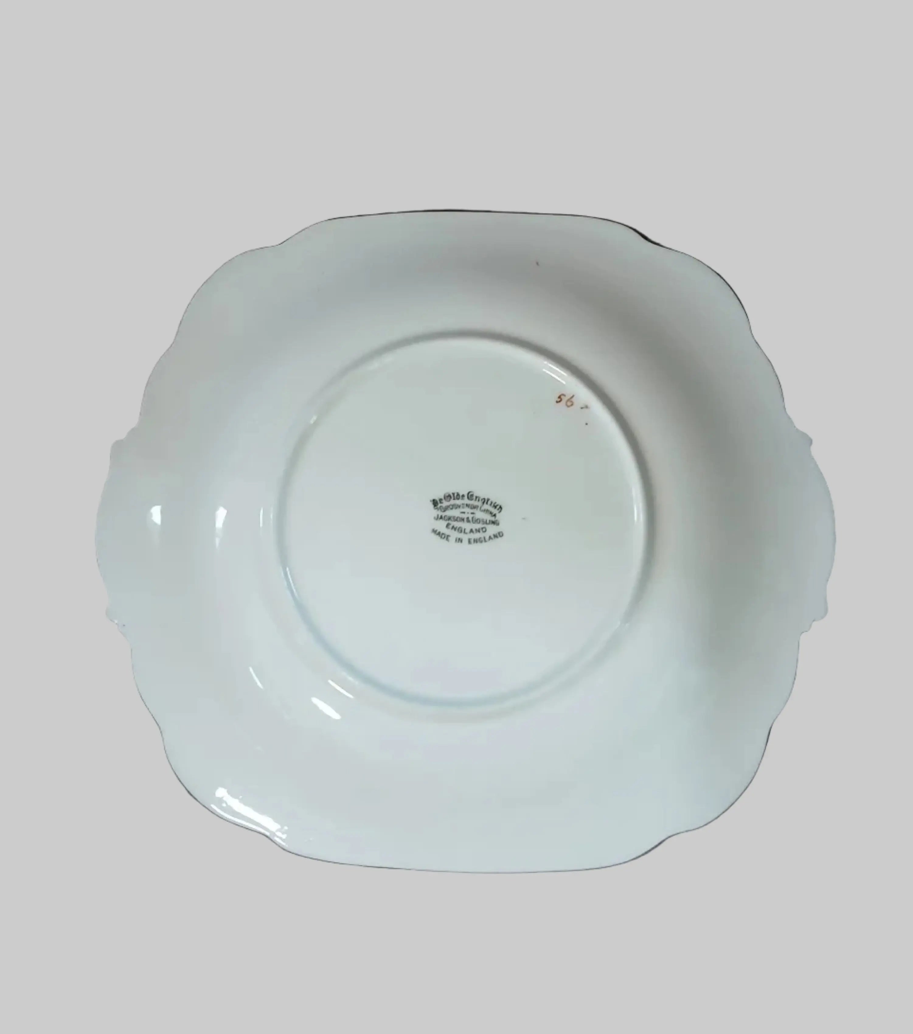 Grosvenor China Square Sandwich Plate – Chelsea Birds Pattern #56 (1920s–1930s) Grosvenor China / Jackson & Gosling Ltd