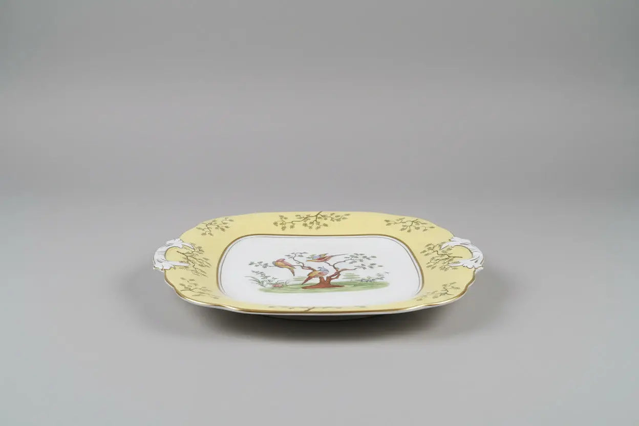 Grosvenor China Square Sandwich Plate – Chelsea Birds Pattern #56 (1920s–1930s) Grosvenor China / Jackson & Gosling Ltd