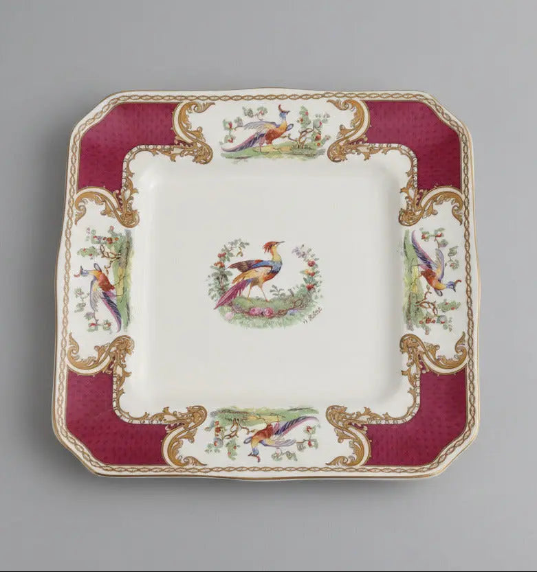 Myott Staffordshire Chelsea Bird Luncheon Plate – 1930s–40s English Vintage Myott Staffordshire