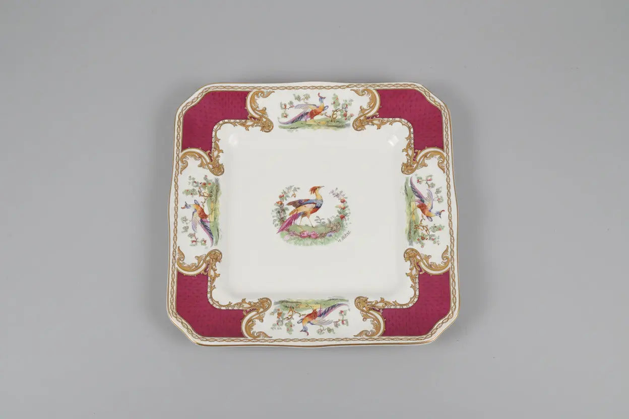 Myott Staffordshire Chelsea Bird Luncheon Plate – 1930s–40s English Vintage Myott Staffordshire