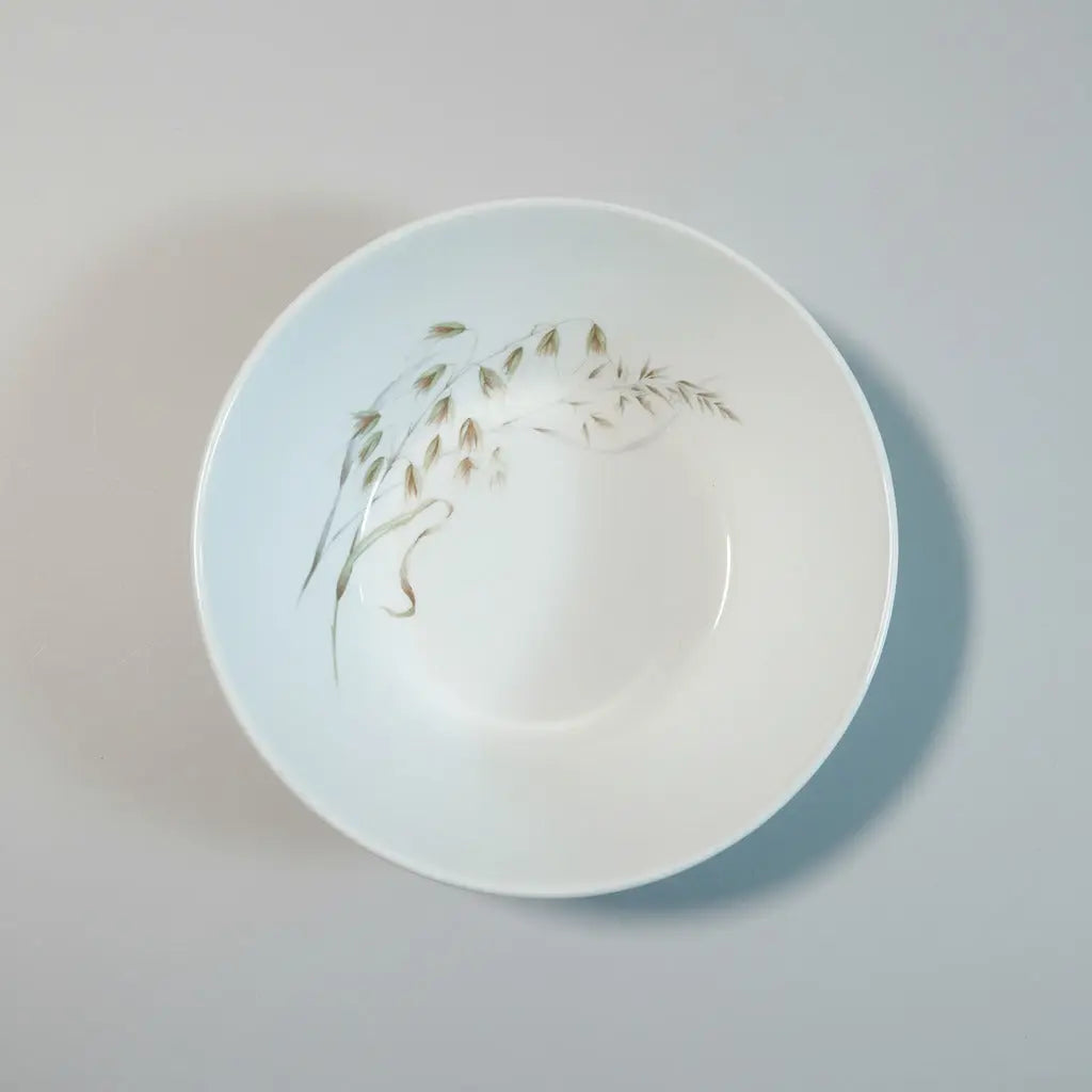 Johnson Bros. Snow White Ironstone Serving Bowl – Floral Wheat / Autumn Song, 1960s England Johnson Brothers