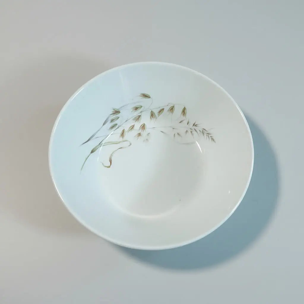 Johnson Bros. Snow White Ironstone Serving Bowl – Floral Wheat / Autumn Song, 1960s England Johnson Brothers