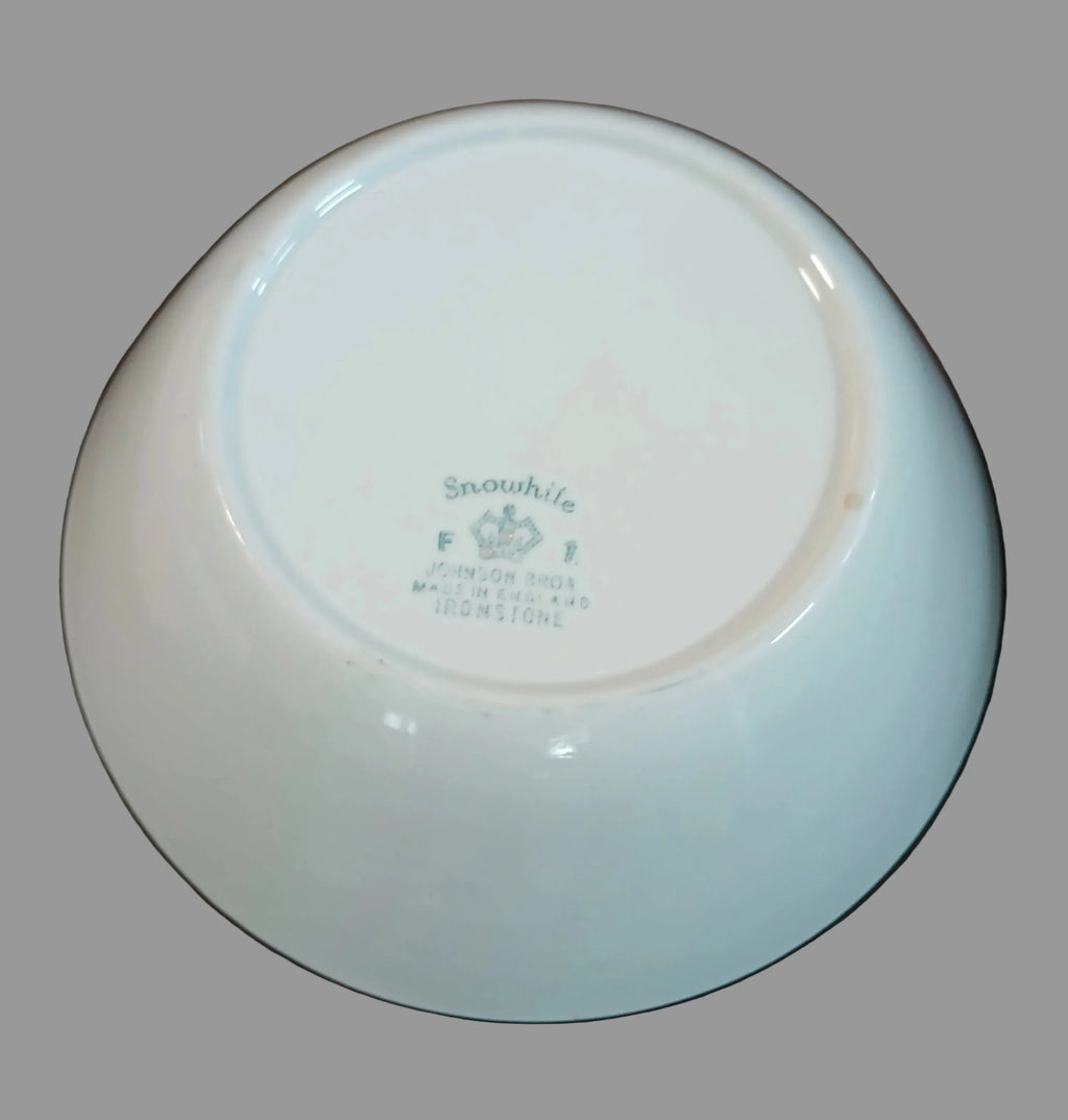 Johnson Bros. Snow White Ironstone Serving Bowl – Floral Wheat / Autumn Song, 1960s England Johnson Brothers