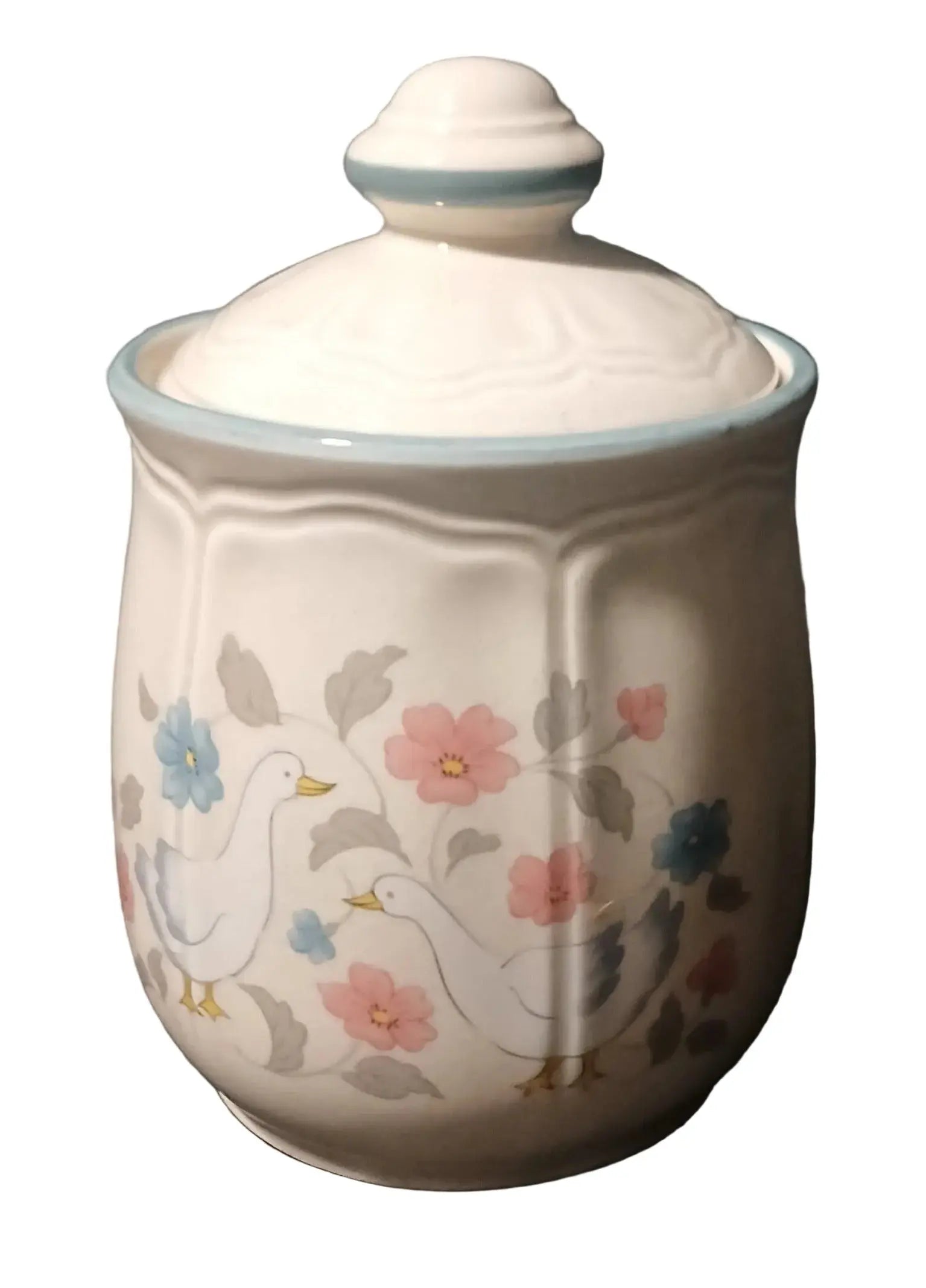 Vintage Country Geese Stoneware Canister – 1980s Japan | Grandmacore Kitchen Decor Japan