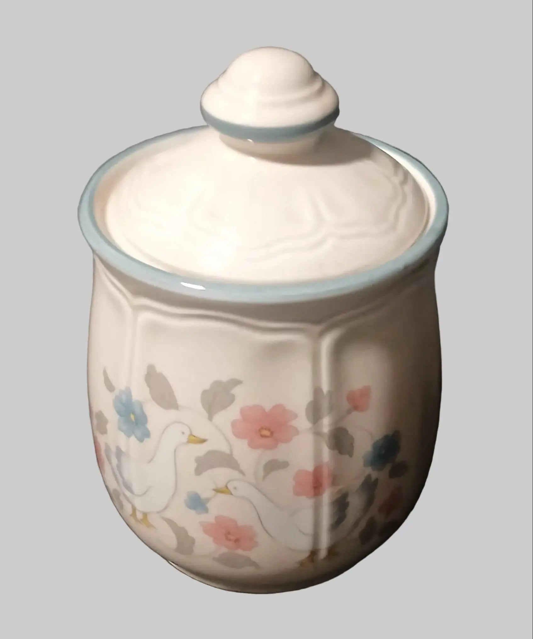 Vintage Country Geese Stoneware Canister – 1980s Japan | Grandmacore Kitchen Decor Japan