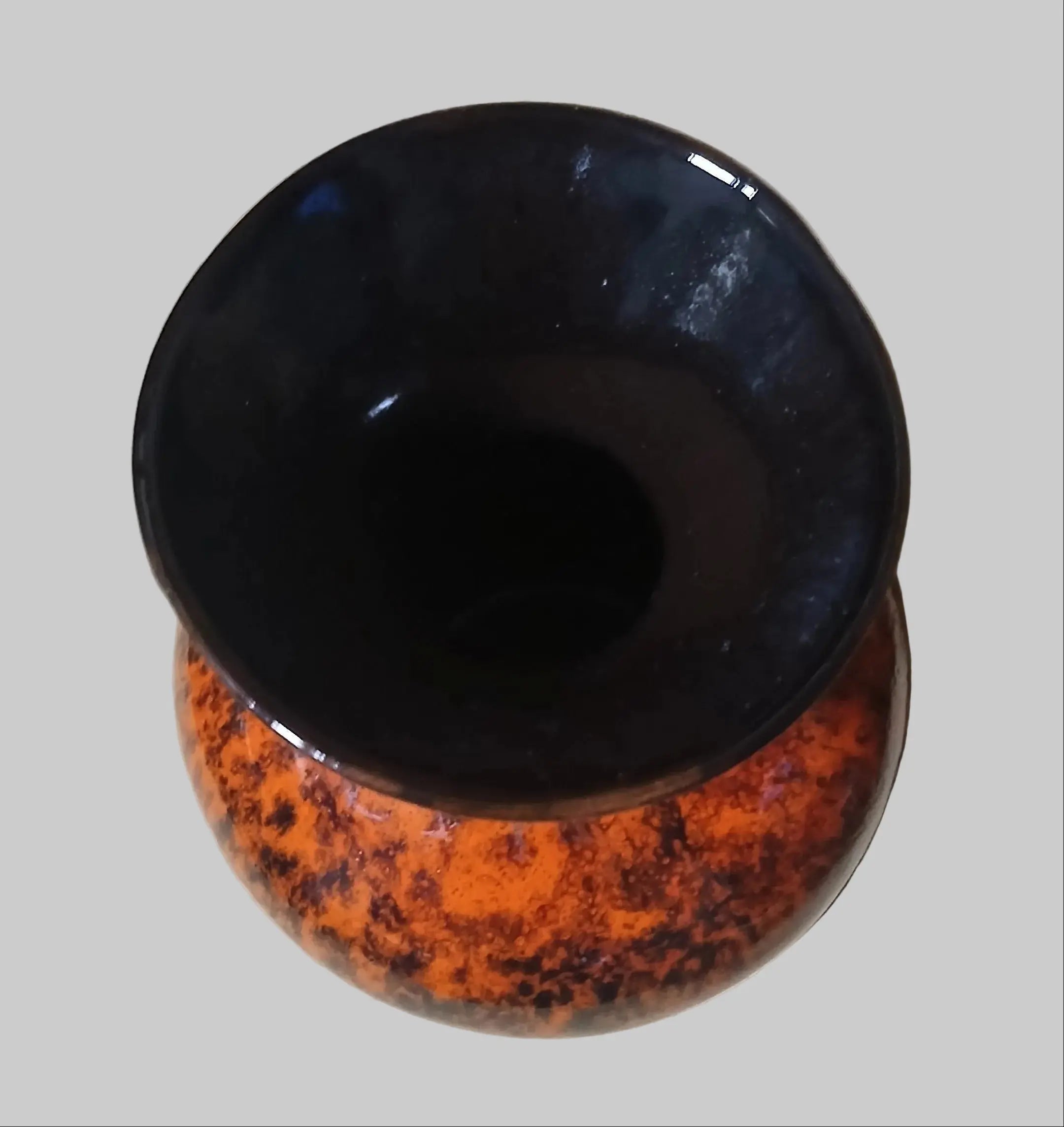 Canuck Pottery Evangeline Ware Lava Drip Vase – Orange & Black, 1960s Canadian Canuck Pottery