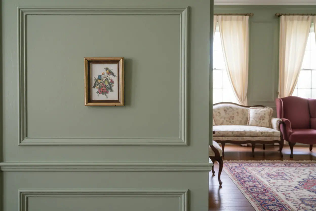 Ethel Stretch Signed Paper Tole | Bunting Birds & Gouldian Finch with Poppies, 1986 Ethel Stretch