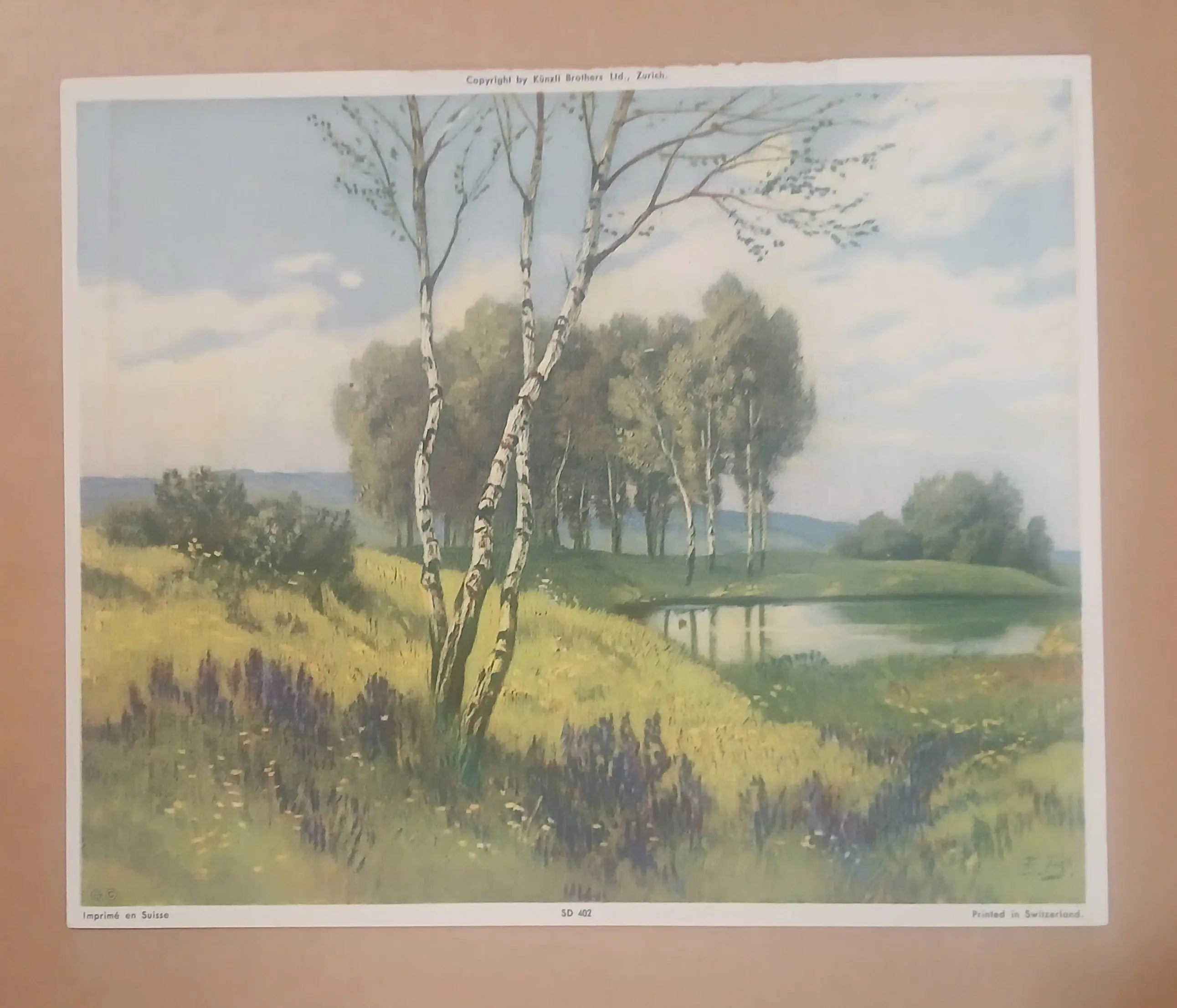 Ernst Dorn Lithograph | German-Swiss Countryside Landscape | Künzli Brothers, Switzerland Künzli Brothers