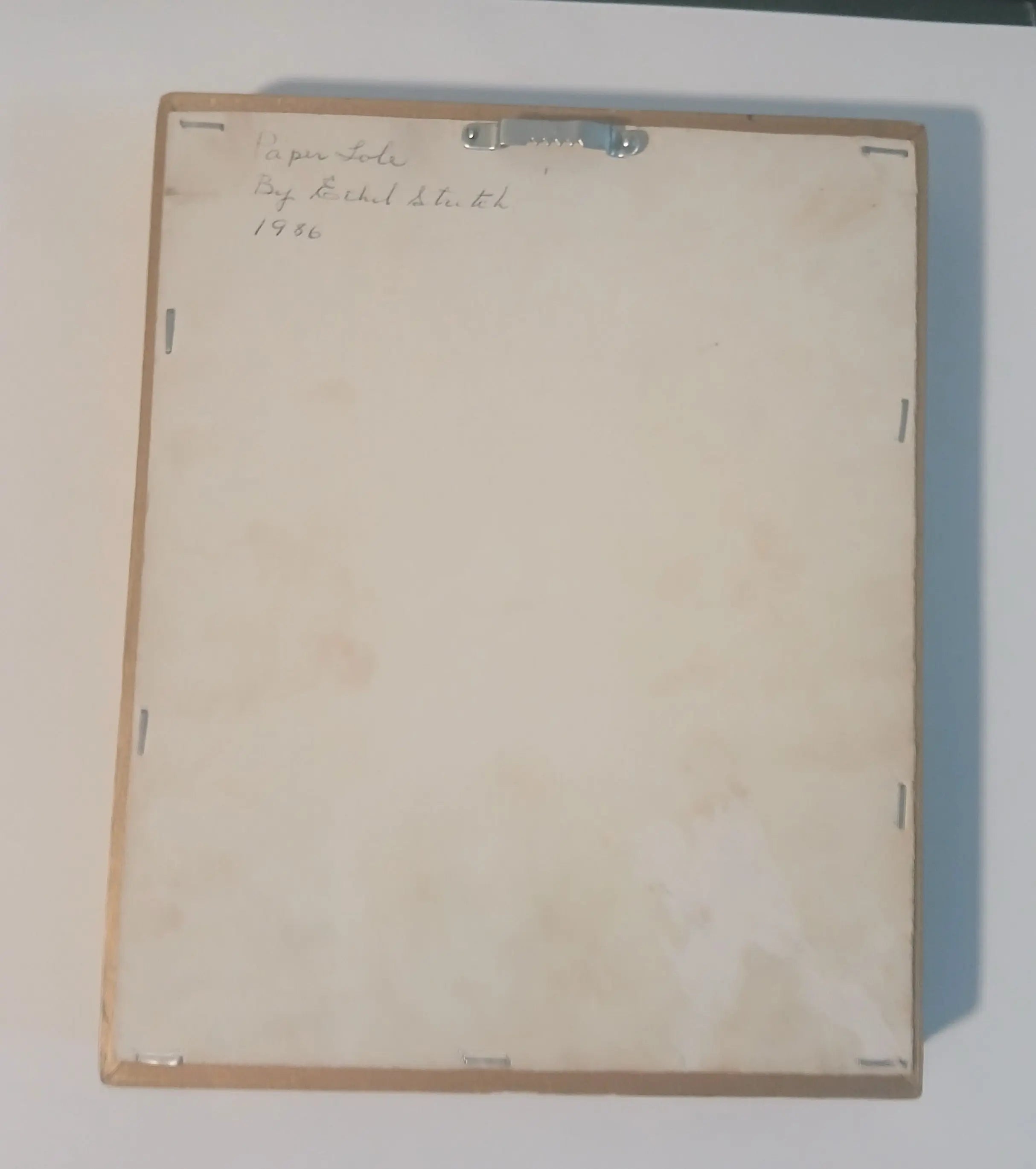 Ethel Stretch Signed Paper Tole | Bunting Birds & Gouldian Finch with Poppies, 1986 Ethel Stretch