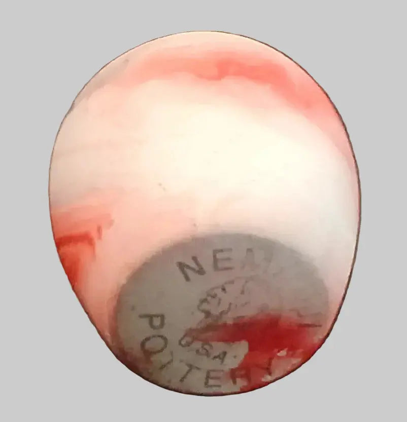 Vintage Nemadji Pottery Clay Vase – Red Marble Swirls with Black & Orange, Moose Lake Minnesota, 1929–1972 Nemadji Pottery