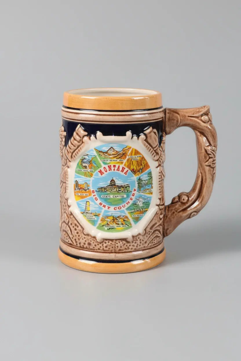 Vintage Montana "Big Sky Country" Beer Stein – Helena Capitol & State Landmarks (1950s–1960s) Vintage Craze