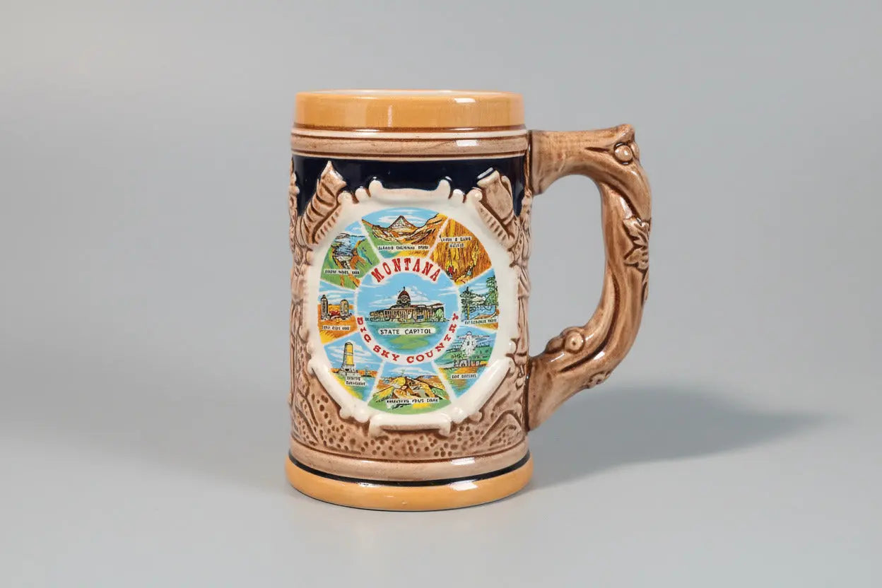Vintage Montana "Big Sky Country" Beer Stein – Helena Capitol & State Landmarks (1950s–1960s) Vintage Craze