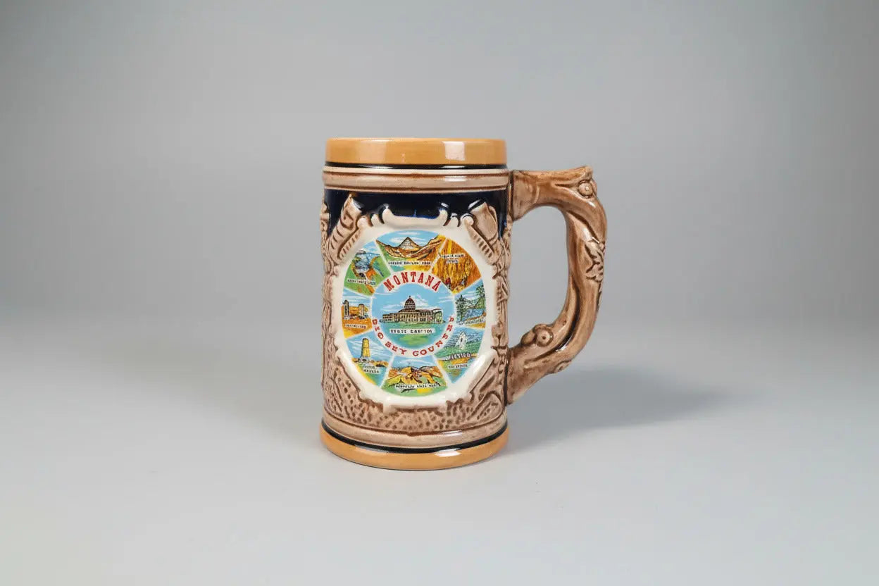 Vintage Montana "Big Sky Country" Beer Stein – Helena Capitol & State Landmarks (1950s–1960s) Vintage Craze