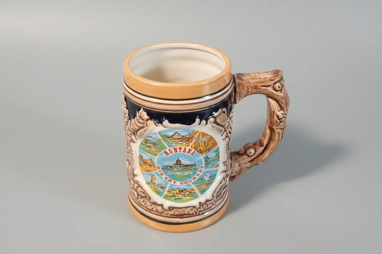 Vintage Montana "Big Sky Country" Beer Stein – Helena Capitol & State Landmarks (1950s–1960s) Vintage Craze