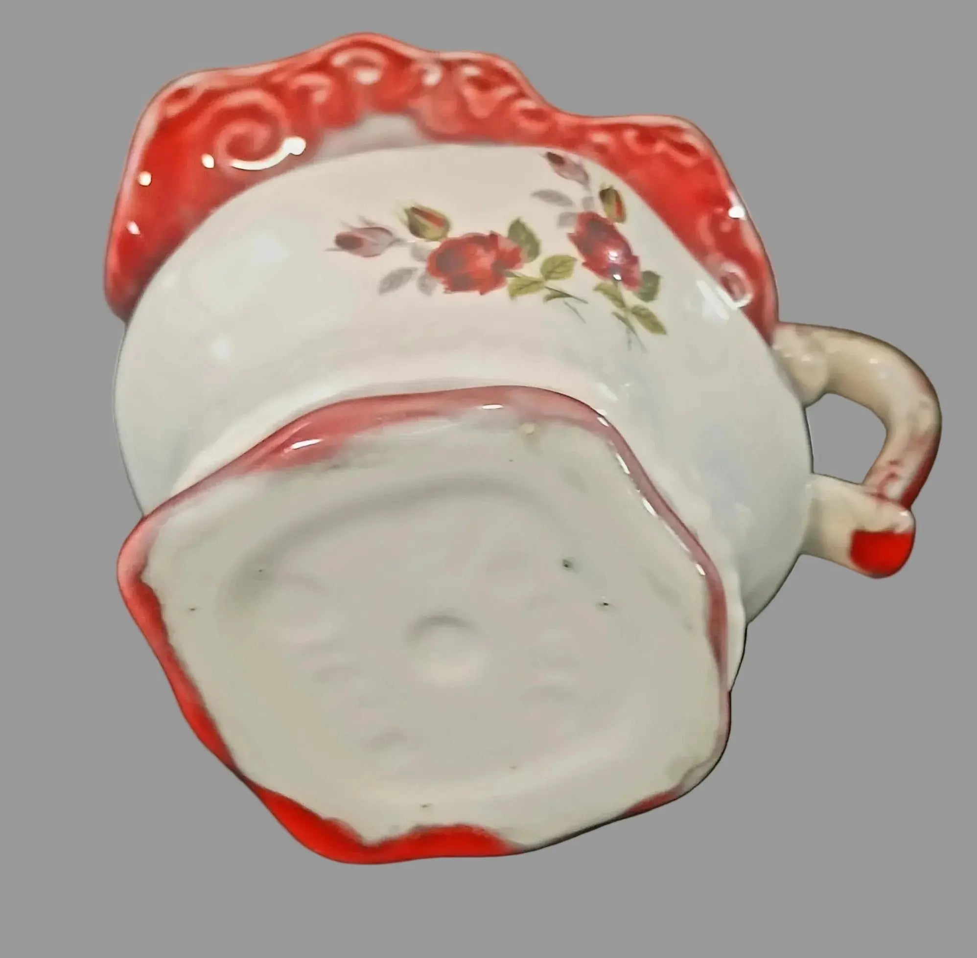 Antique R.S. Prussia Porcelain Pitcher – Mold 91, Red Rose Art Nouveau (1895–1905) Vintage Craze