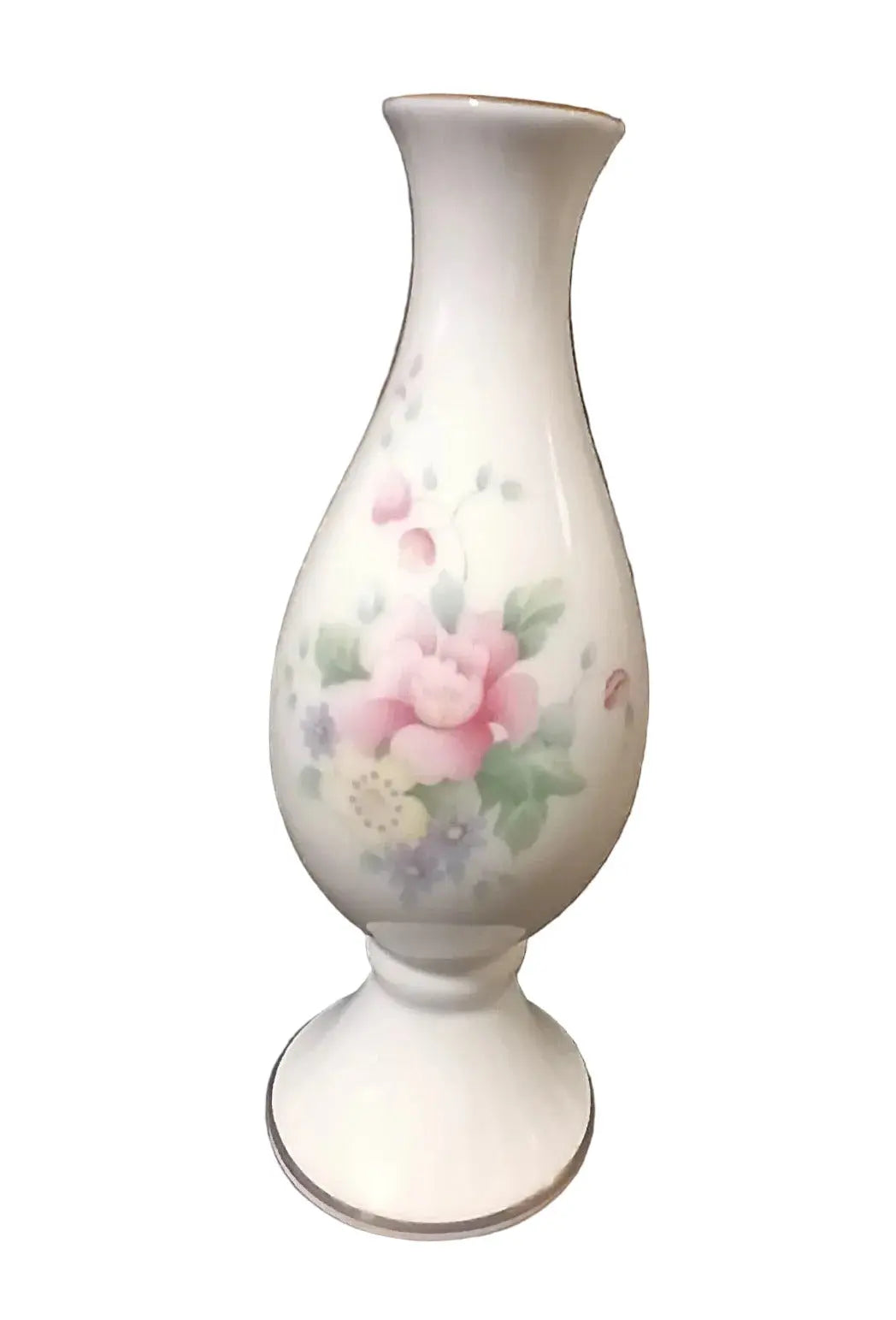 Royal Doulton England "Summer Bouquet" Footed Bud Vase — Fine Bone China, Pattern No. 5105, 1985 Royal Doulton