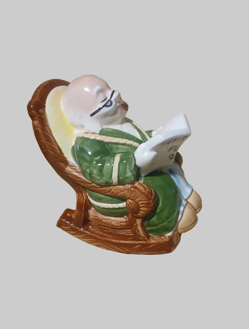 Lefton "Retirement Fun" Piggy Bank – Hand-Painted Ceramic, Japan, 1960s–1970s Lefton