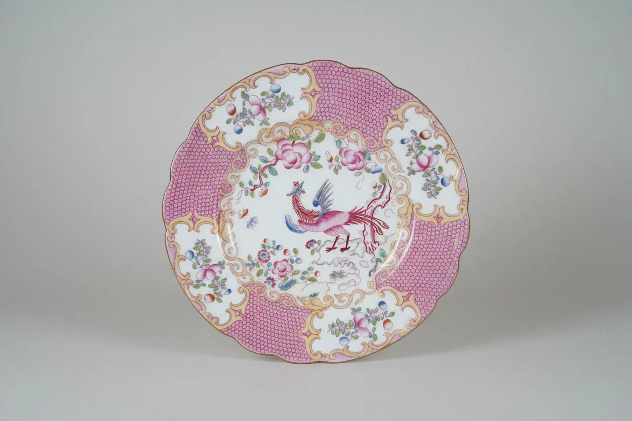 Minton England Pink Cuckoo Bird Dessert Plate – Pattern #4862 (1891–1912) Minton England