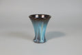 Bay Keramik West German Art Pottery Mini Vase — Turquoise Drip Glaze, Gold Rim, Tulip Form, 1950s–60s Bay Keramik