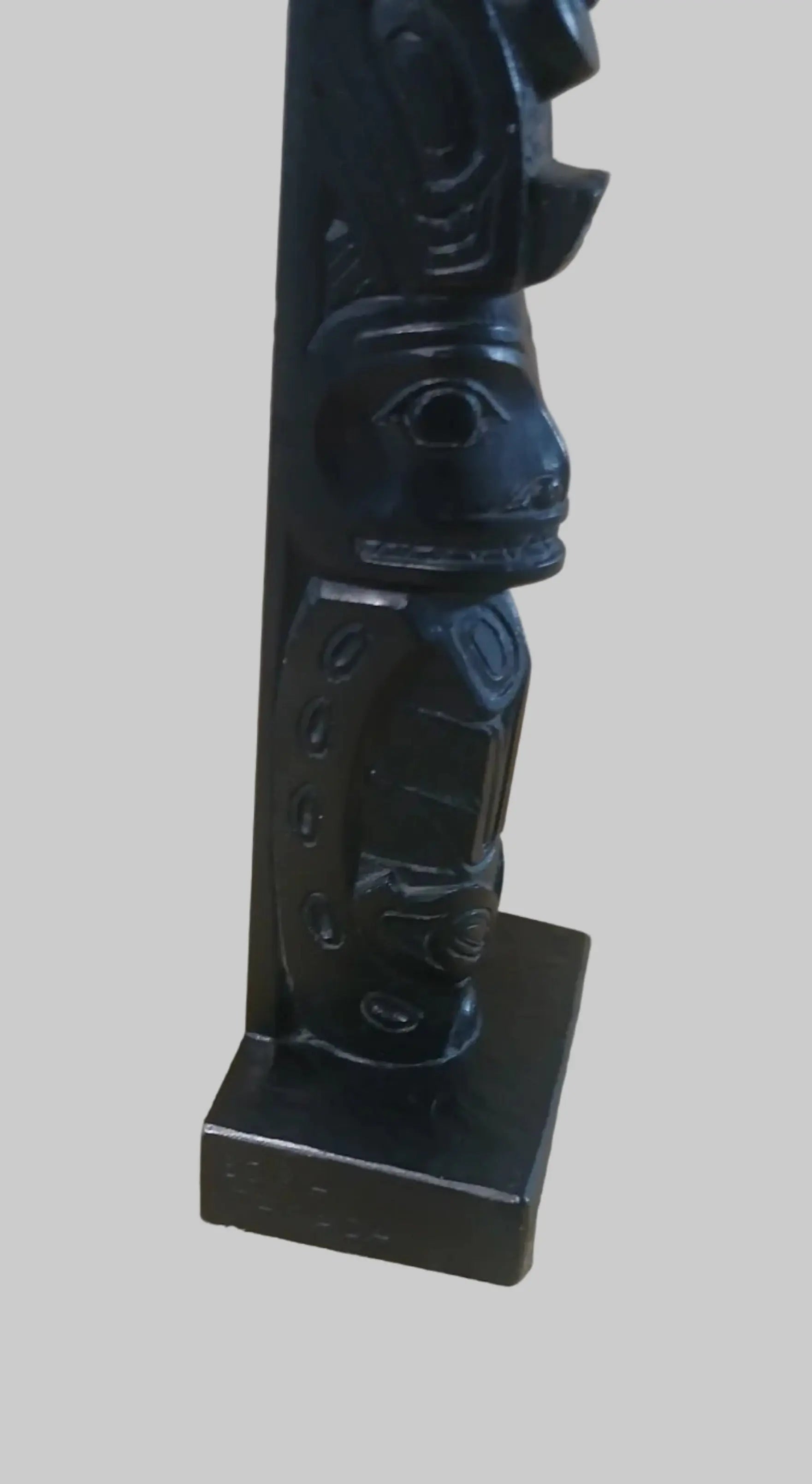 Vintage Boma Canada Haida Totem Pole Figurine — Northwest Coast Native Art Boma Canada