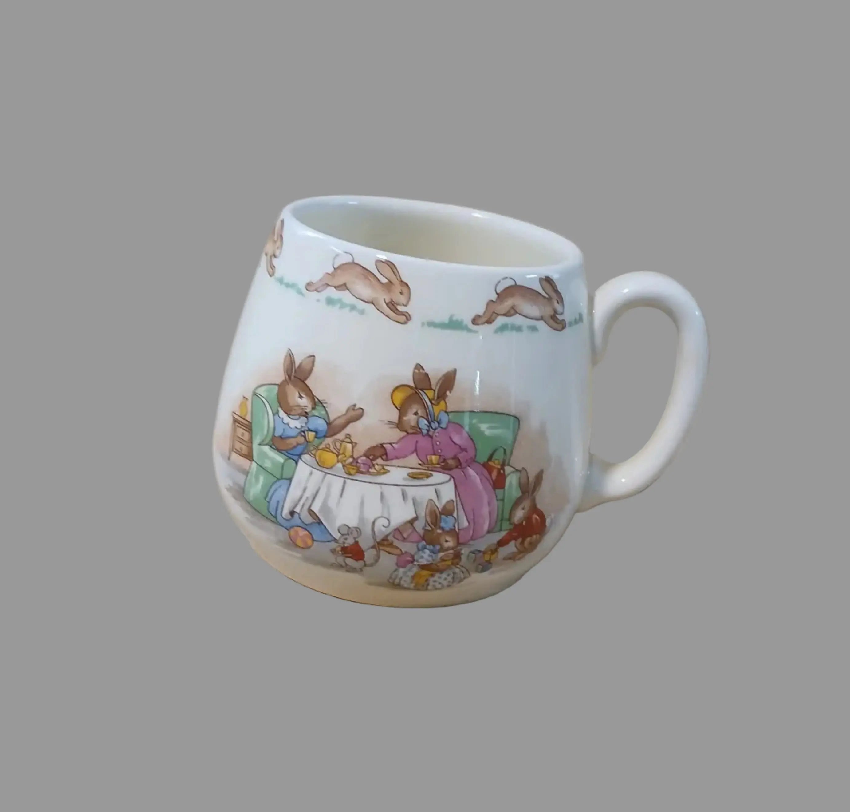 Royal Doulton Bunnykins Afternoon Tea Children’s Mug — Vintage 1950s–1970s Royal Doulton