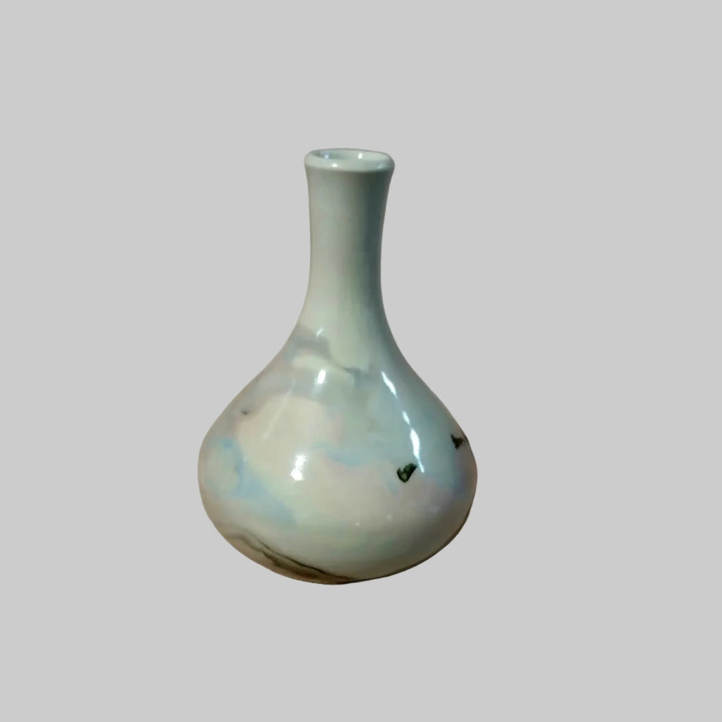 Brouwer Studio Pottery Vase — Netherlands Mid-20th Century Signed Porcelain Vintage Craze