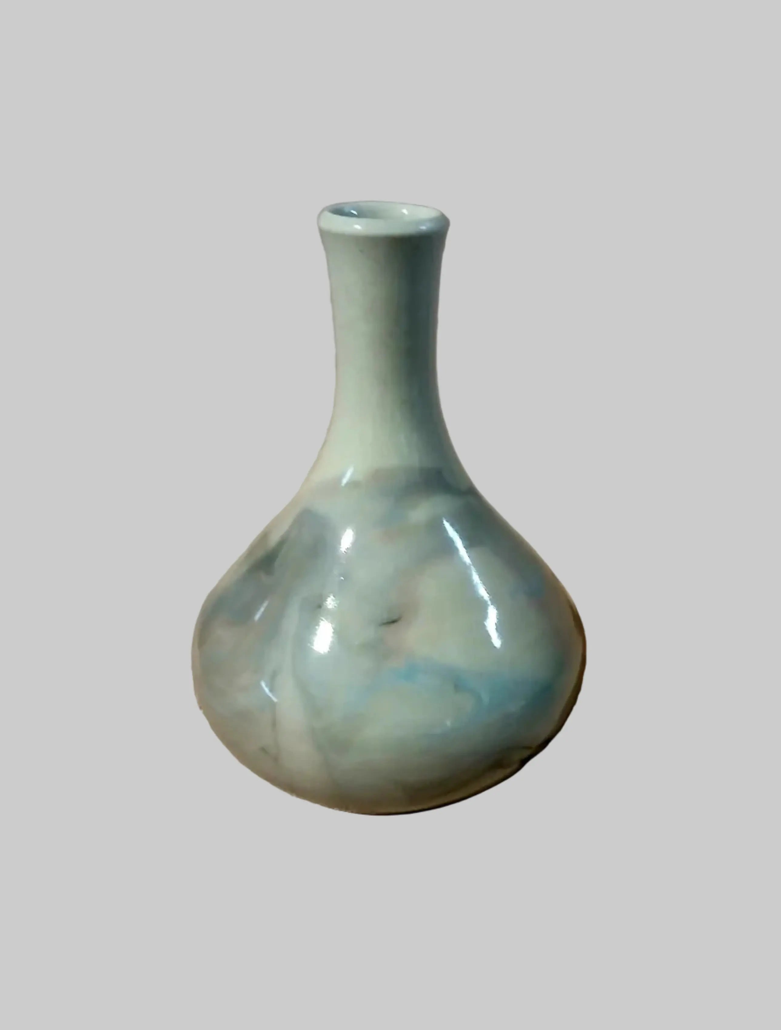 Brouwer Studio Pottery Vase — Netherlands Mid-20th Century Signed Porcelain Vintage Craze