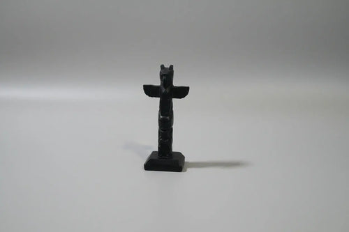 Boma Canada Totem Pole Figurine — Vintage Indigenous Thunderbird Argilite-Style Resin Vintage Craze