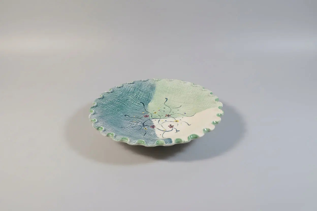 Vintage Crown Lynn New Zealand Studio Bowl | Saco Sesto | Pie Crust Edge | Hand Painted Floral Vintage Craze