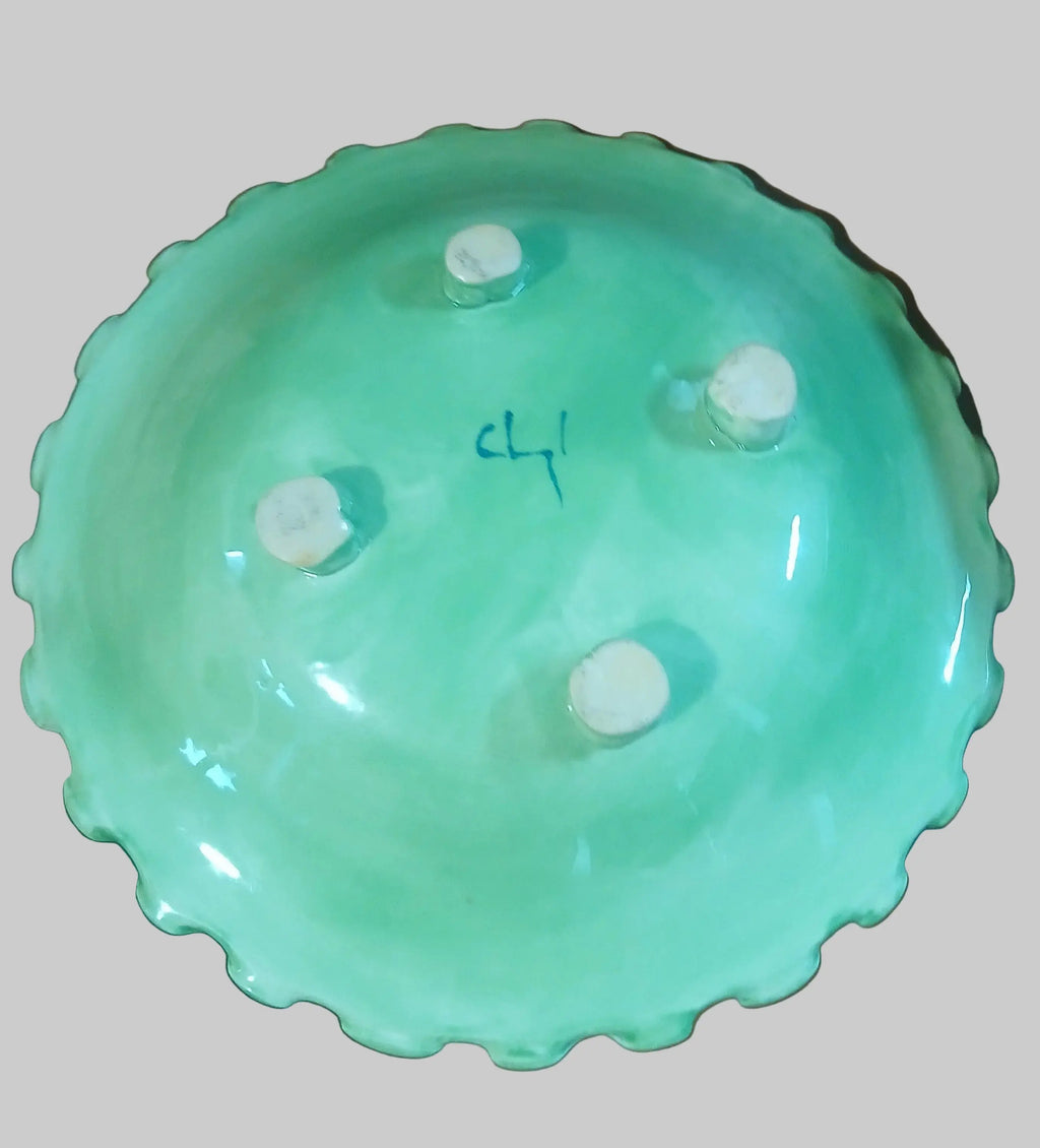 Vintage Crown Lynn New Zealand Studio Bowl | Saco Sesto | Pie Crust Edge | Hand Painted Floral Vintage Craze