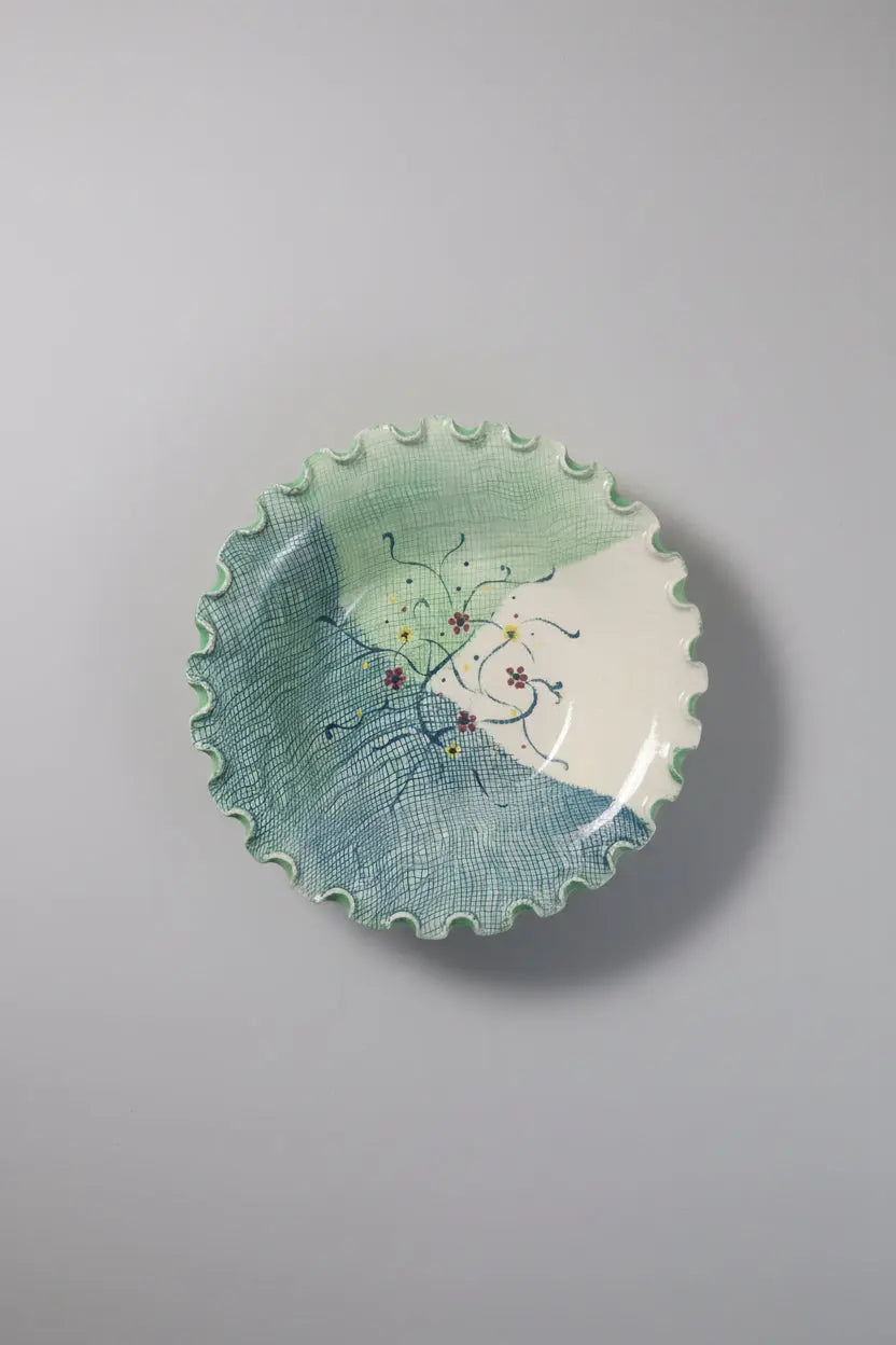 Vintage Crown Lynn New Zealand Studio Bowl | Saco Sesto | Pie Crust Edge | Hand Painted Floral Vintage Craze